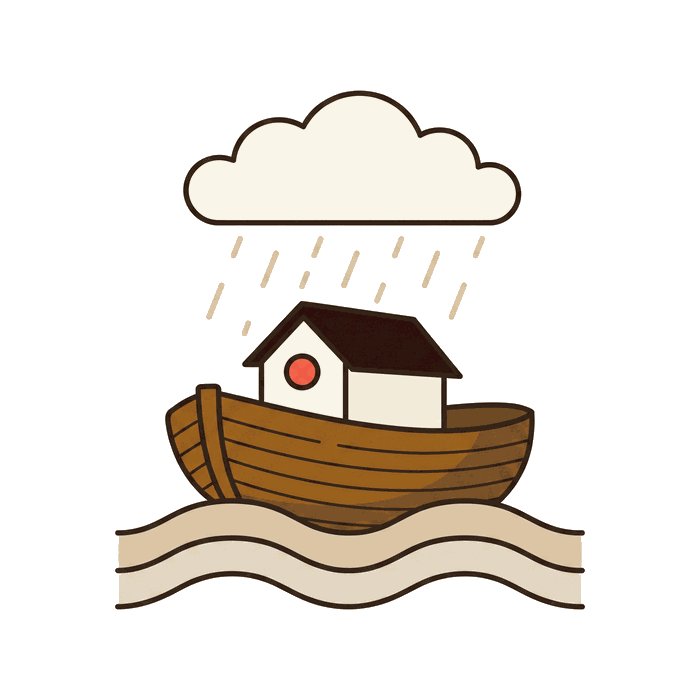 Ark under a rain cloud