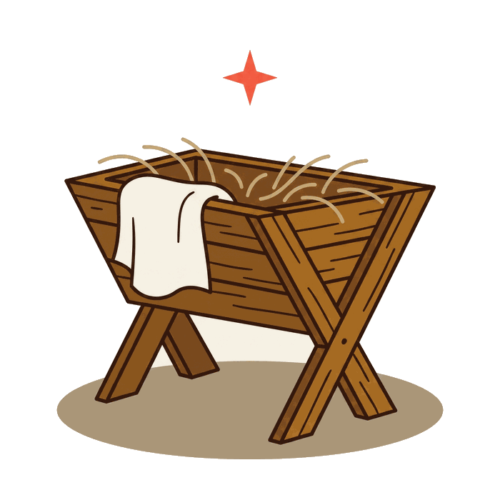 Manger under a coral star