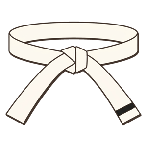 White belt with one stripe